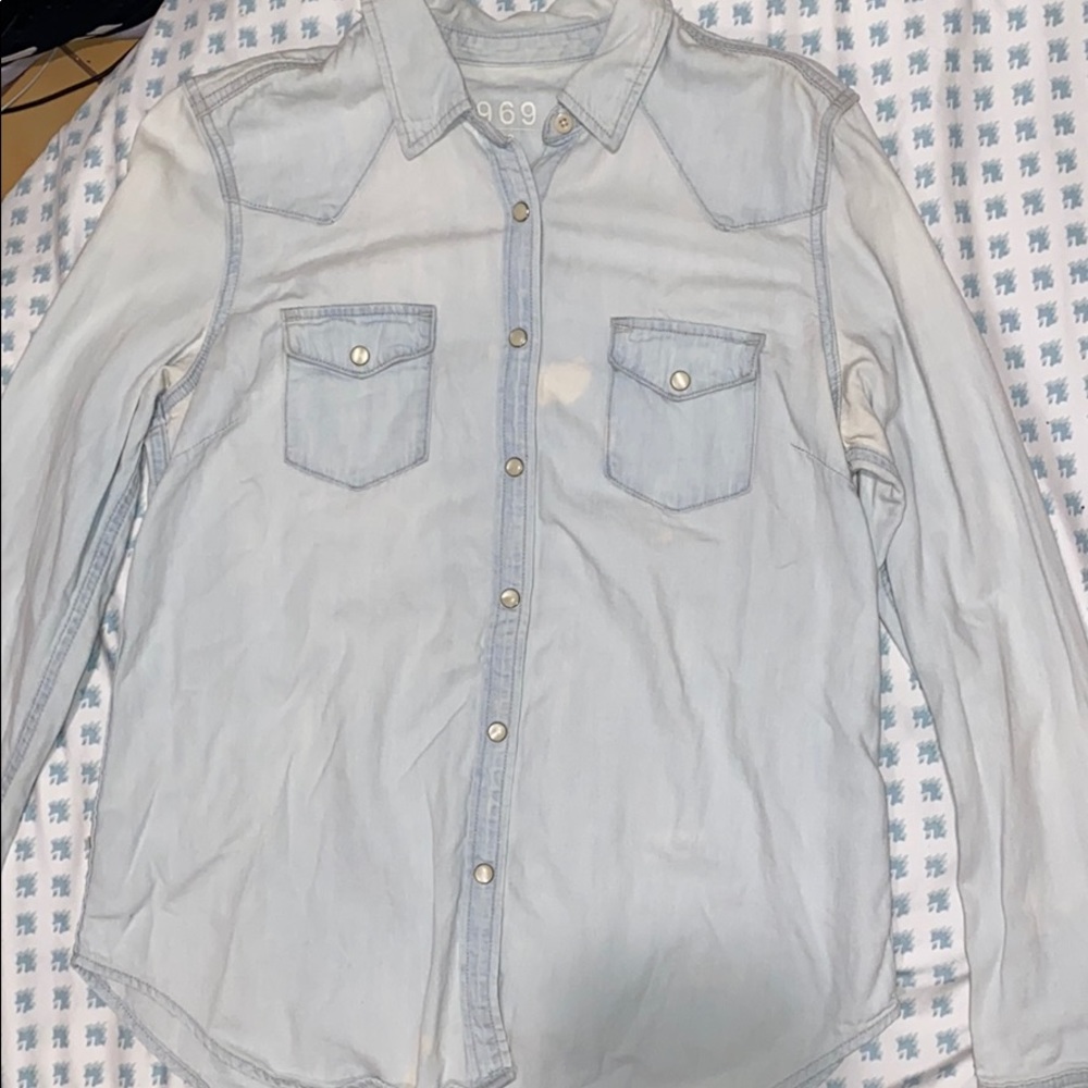 Distressed Denim Top